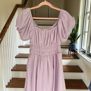 Lavender Puff Sleeve Dress